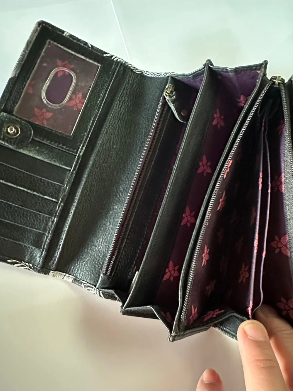 Anuschka Leather Hand Painted Wallet RFID